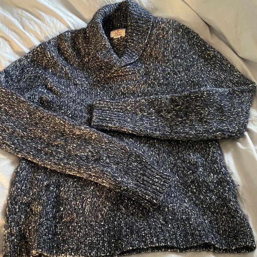 Brooks Brothers Red Fleece Shawl collar sweater, winter weight cotton/wool blend